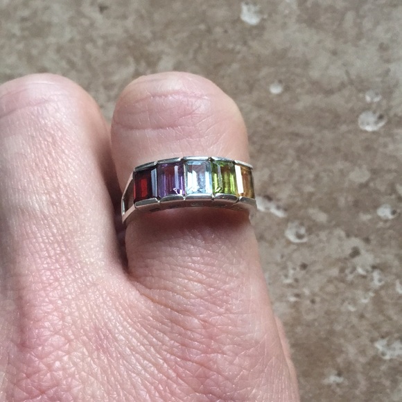 5-Stone Sterling Silver ‘Rainbow Ring’🌈💍 - Picture 2 of 8